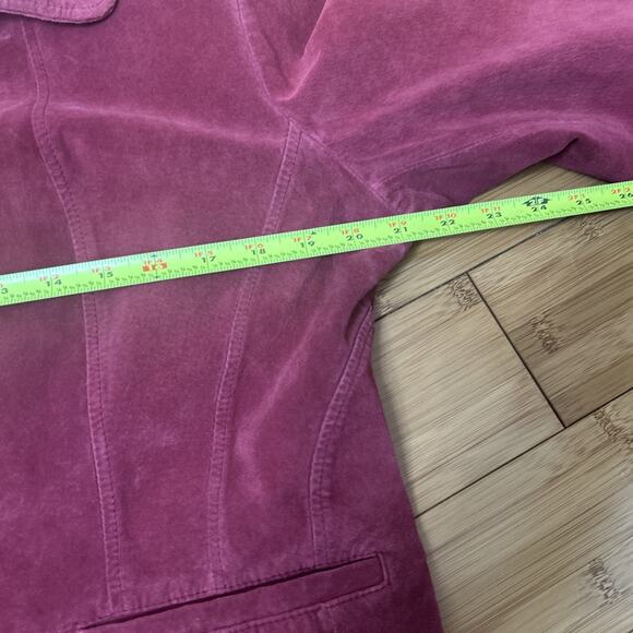 Woman's Dusty Rose Washable Suede Blazer Cottagecore Western Americana Chic LG - Picture 4 of 8